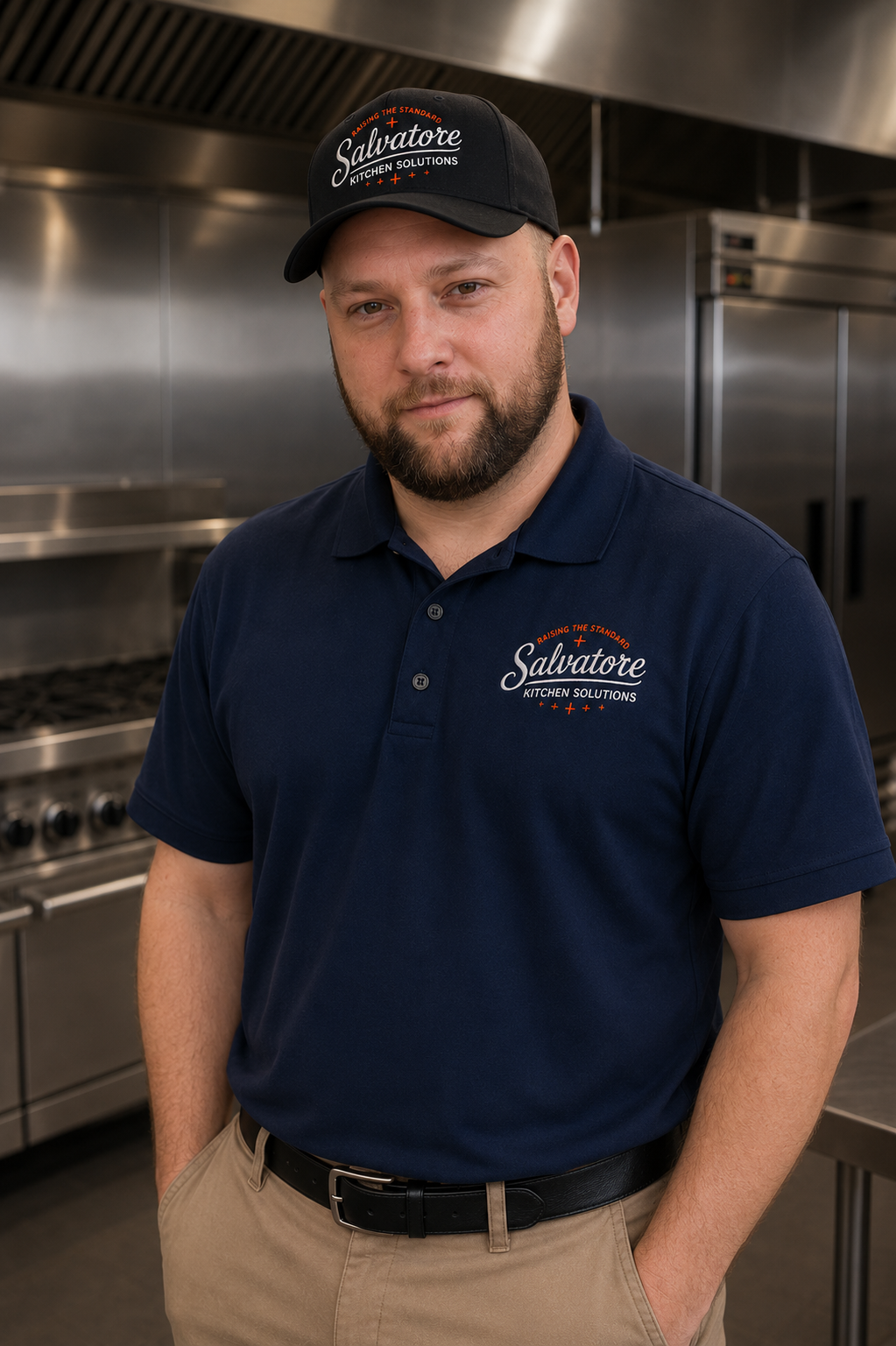 Restaurant operations manager in commercial kitchen